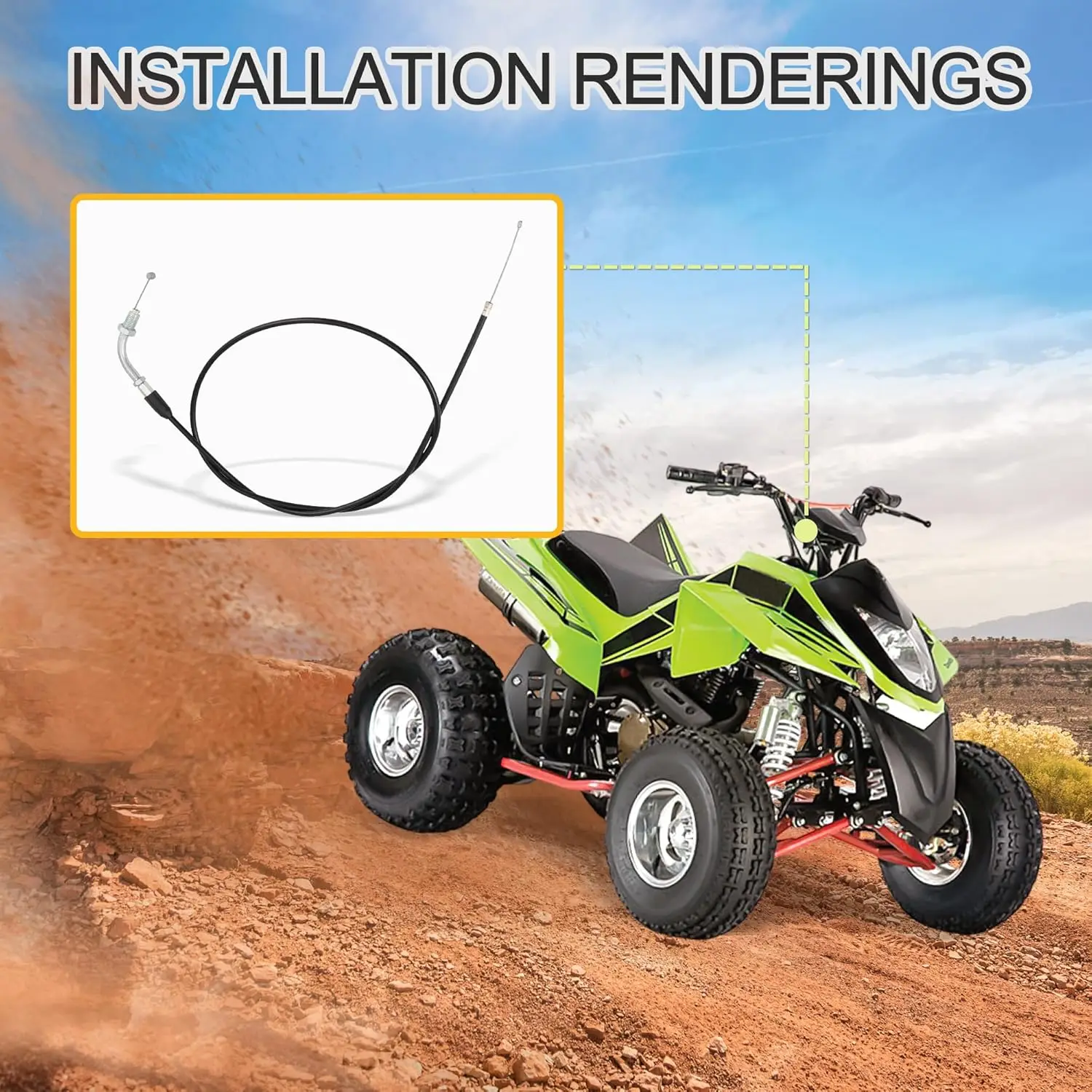 Трос газа 44,6 дюйма для вертикальных двигателей 125cc, 150cc, 200cc, 250cc для квадроциклов и мотоциклов для бездорожья (art.: 3920db2dcfae1) - 3920db2dcfae1