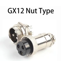 1set gx12 nut type 234567 pin male female 12mm circular aviation connector screw plug panel mount socket plug