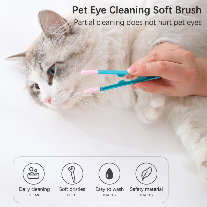 

Pet Comb Cat Eye Rub Handheld Cat Eye Wipe Rub Eyes Poo Brush Cleaning Reusable Buckle Design Pet Comb Tear Stain Brush