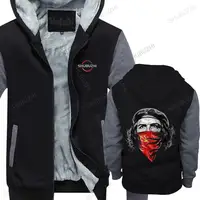 Man fall winter thick hoodies funny black zipper jacket Che Guevara w Soviet Hammer and Sickle Red Bandana unisex men hoodie