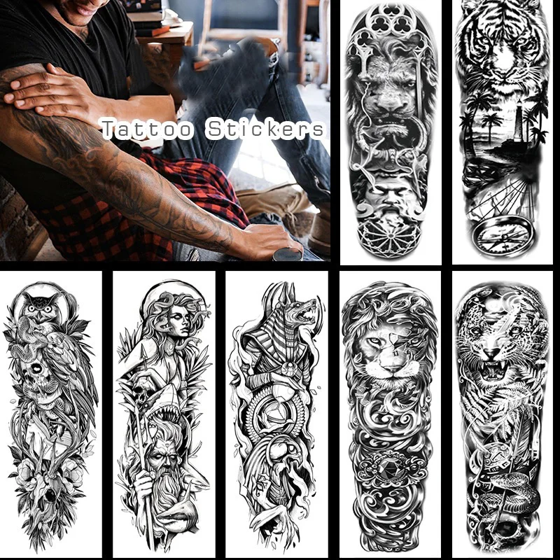 

Large Size Temporary Fake Tattoo Full Sleeve Leg Arm Temporary Tattoos Men Women Body Art Realistic Waterproof Tattoo Sticker