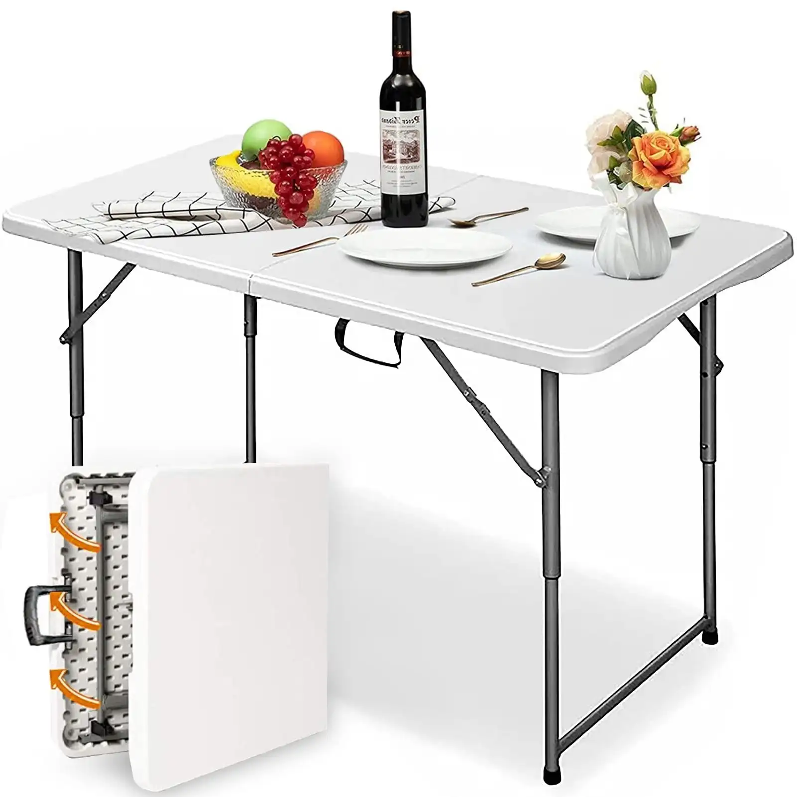

4ft Portable Plastic Folding Tables for Indoor Outdoor, White