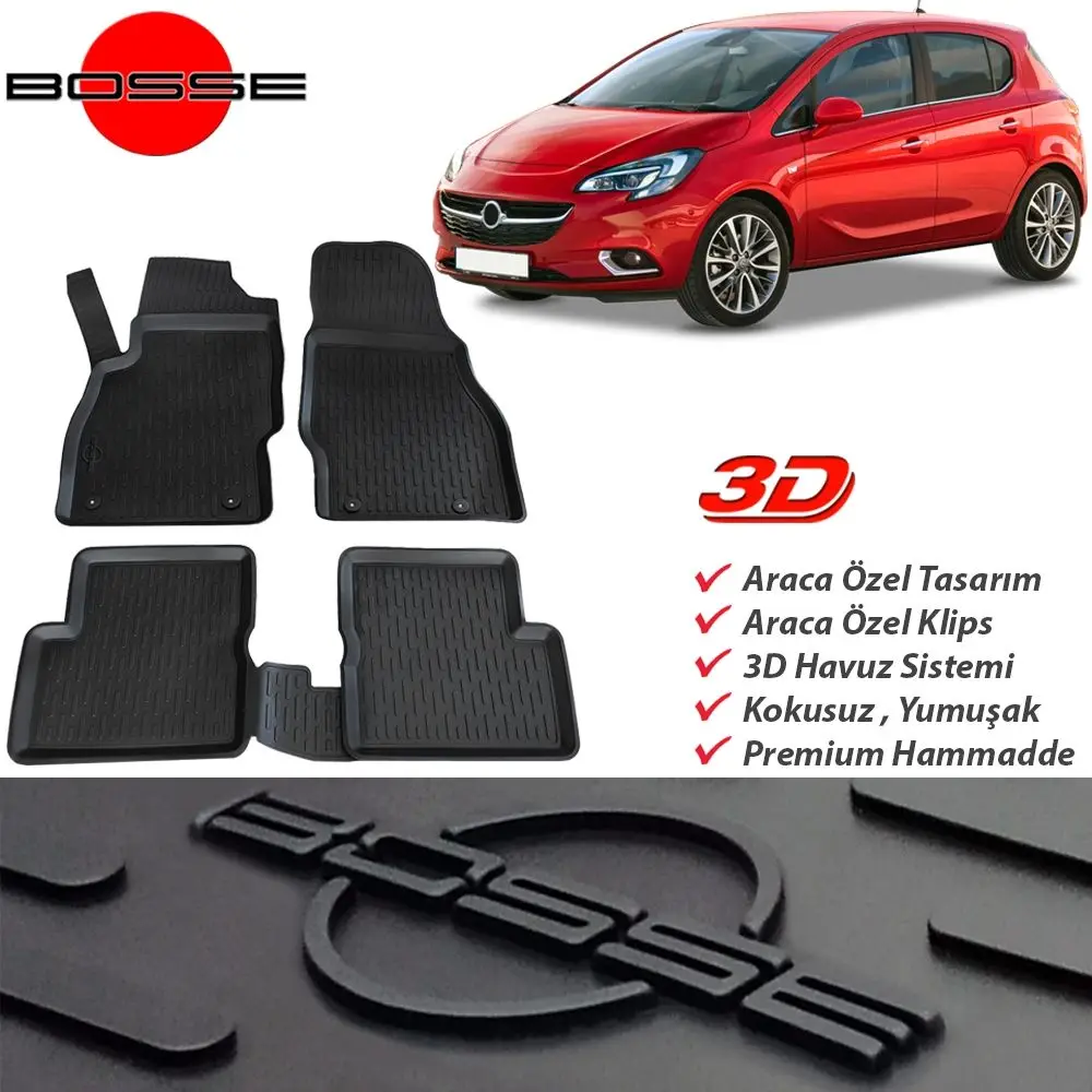 

Opel Corsa E For Mat 3D Pool After 2015 Universal Car Floor Mat Non-Slip Car Foot Mat Styling Interior Accessories Leather