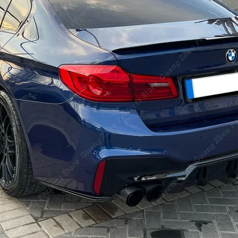 Для BMW 5 серии G30 G31 2 шт. автомобильный задний бампер губа боковой спойлер глянцевый черный сплиттер клапаны крылышки ABS 525i 530i 540i 2017-2022