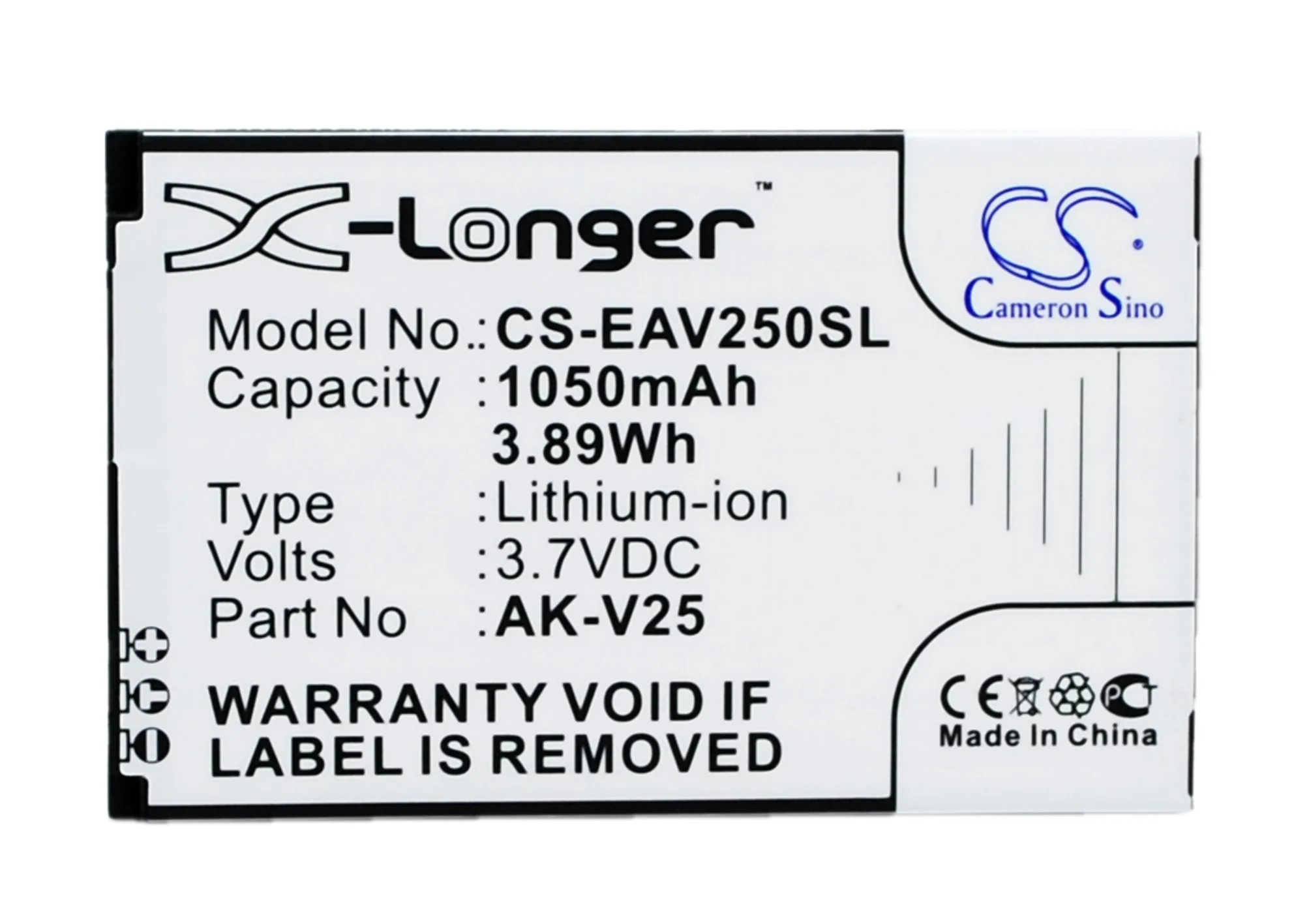 

CS 1050 мАч/3.89Wh батарея для Emporia эйфория, чистый, V25, V25_001, V50, V50_001 AK-V25, AK-V25 (V2.0)