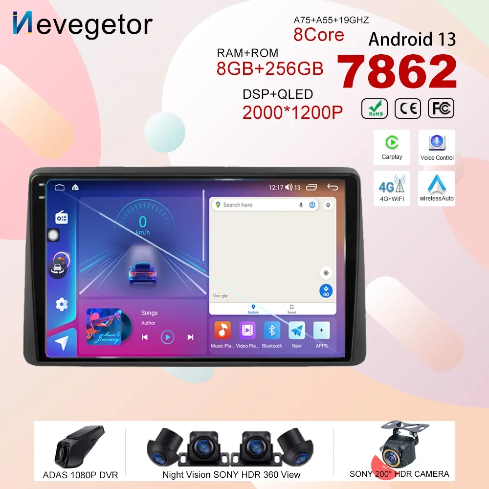 Android13 Автомобильный беспроводной Carplay для Renault Duster HM 2 II 2020-2021 Arkana 1 2019-2021