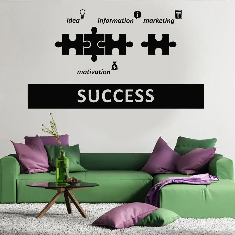 Виниловая наклейка на стену для офиса головоломка успеха наклейки украшения