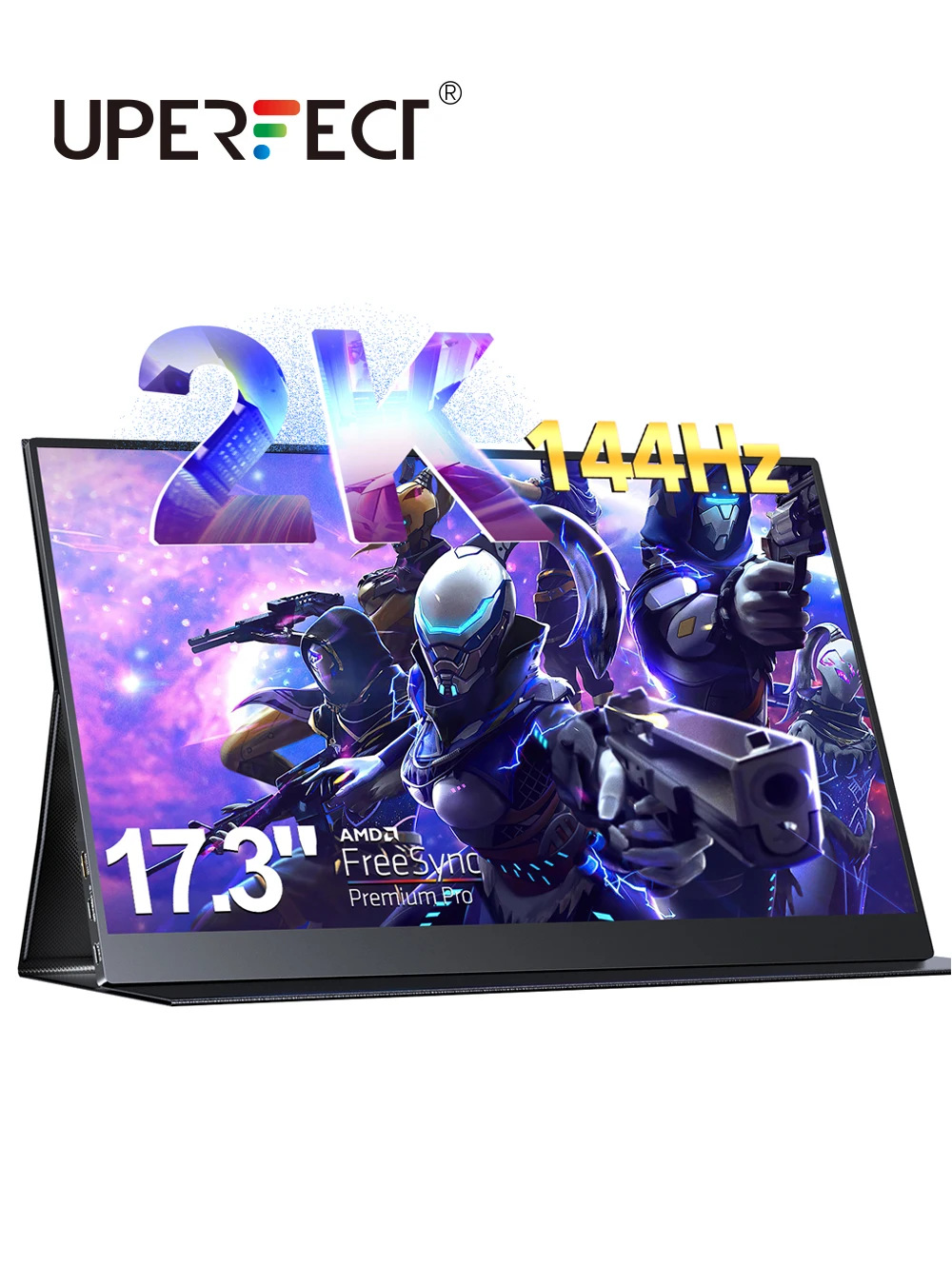 Ультратонкий игровой компьютерный монитор UPERFECT, 17,3 дюйма, 2K, 144 Гц, с VESA 1MS, AMD FreeSync, HDMI, Type-C, портативный дисплей