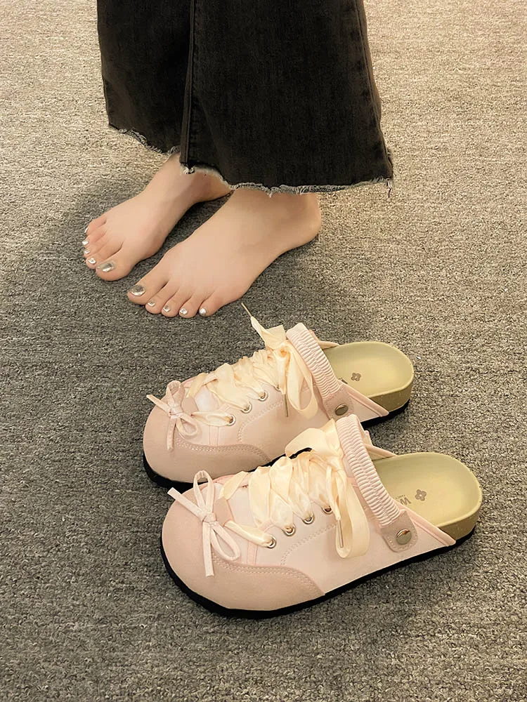 Туфли женские с узлом-бабочкой искусственная кожа мягкие пляжные туфли для