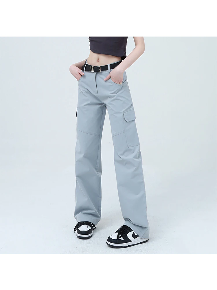 

Женский Повседневный Комбинезон, свободные широкие брюки в стиле ретро, мешковатые брюки, прямые брюки в стиле 90-х с карманами, Y2k, лето 2023