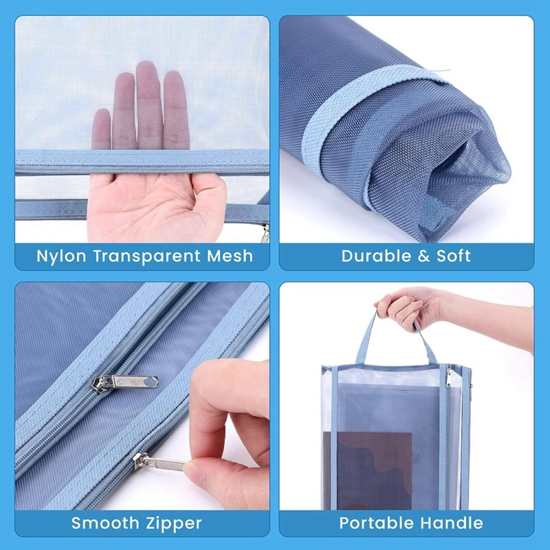 Сетчатые сумки на молнии нейлоновые сетчатые с двойными стенками для настольных
