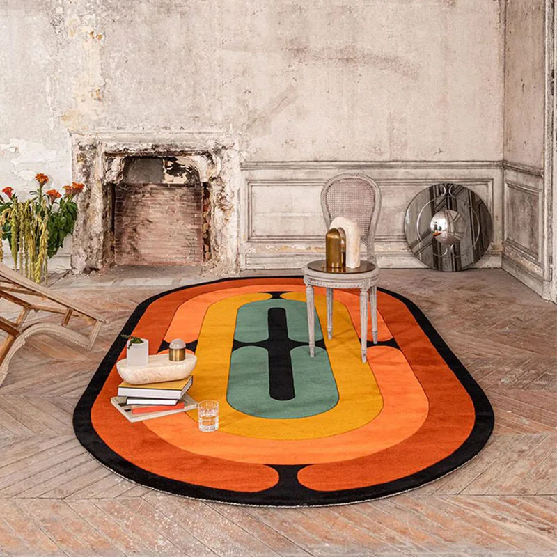 

Oval Irregular Geometric Carpets For Living Room Home Bedroom Persian Carpet Coffee Table Area Rugs Tapete Delicate Floor Mats