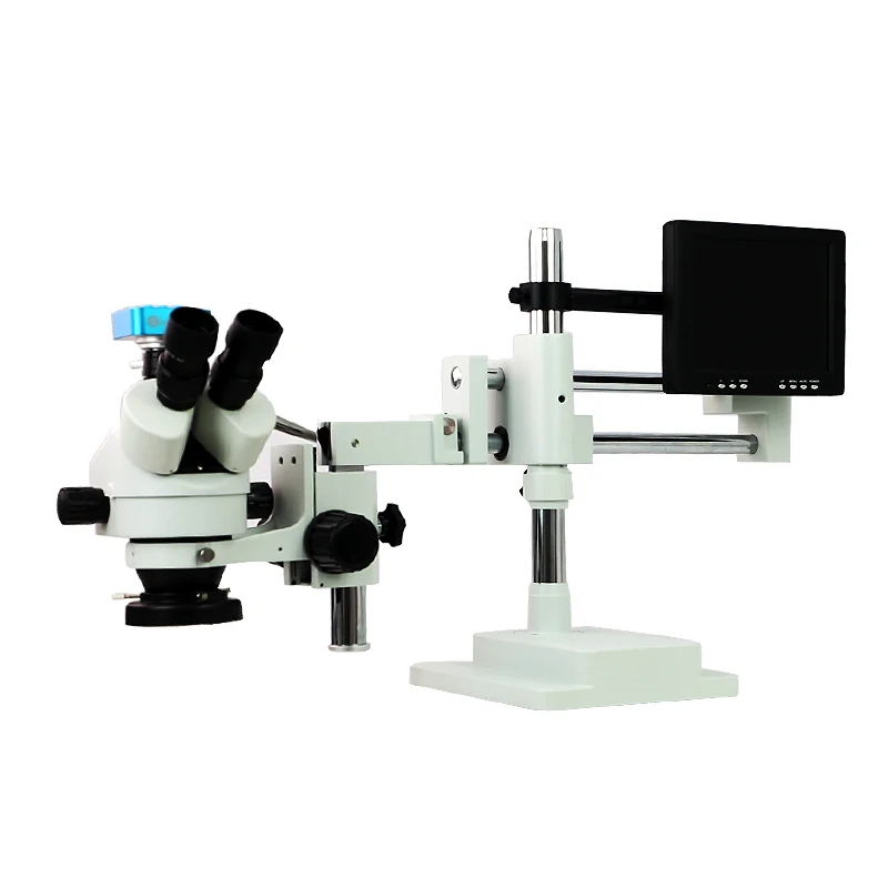 

48 МП двойной луч Тринокулярный мультифокальный стереомикроскоп с цифровой камерой 8-дюймовый ЖК-дисплей