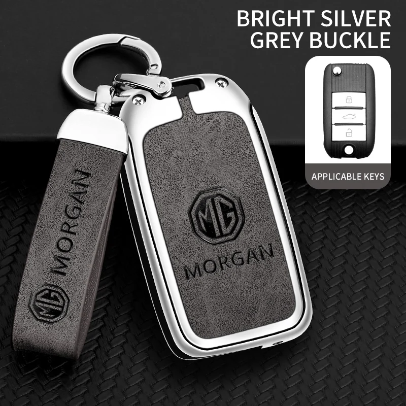

Alloy+Style Leather Car Key Case Remote Key Protective Cover For MG ZS HS EV MG5 MG6 EZS EHS ZR MGF GS 3 X-Power ZT MGR