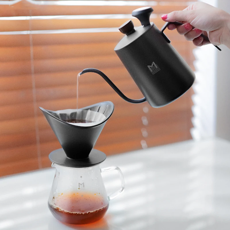 

Black Stainless Steel Coffee Pot Nordic Hand Brewing Pots Manual Coffee Grinder Stylish Cafetera Dolce Gusto Coffeeware Tools