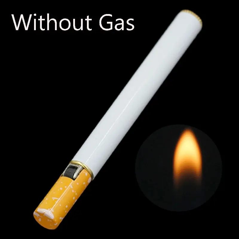 

Toy Cigarette Butane Gas Lighter Inflatable Metal Open Flame Outdoor Windproof Creative Lighters Large Firepower Torch Igniter