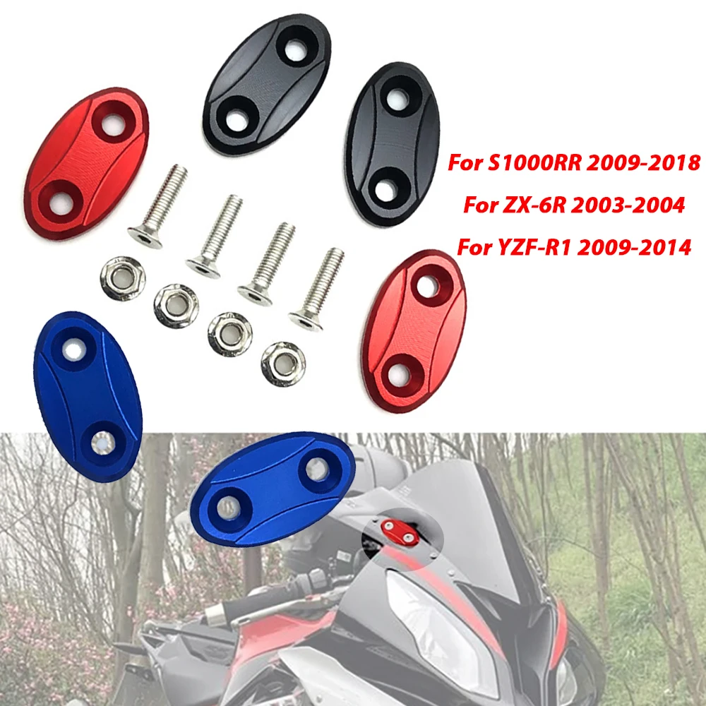 

Motorcycle Rearview Mirror Hole Cap Mirrors Eliminators Baffle Base Cover For S1000RR 2009-2018 YZF-R1 2009-2014 ZX-6R 2003-2004