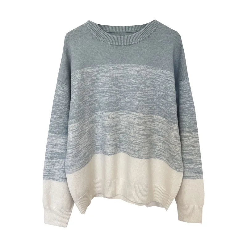 Новый шикарный градиент контрастного цвета вязаный осенне-зимний мягкий клейкий