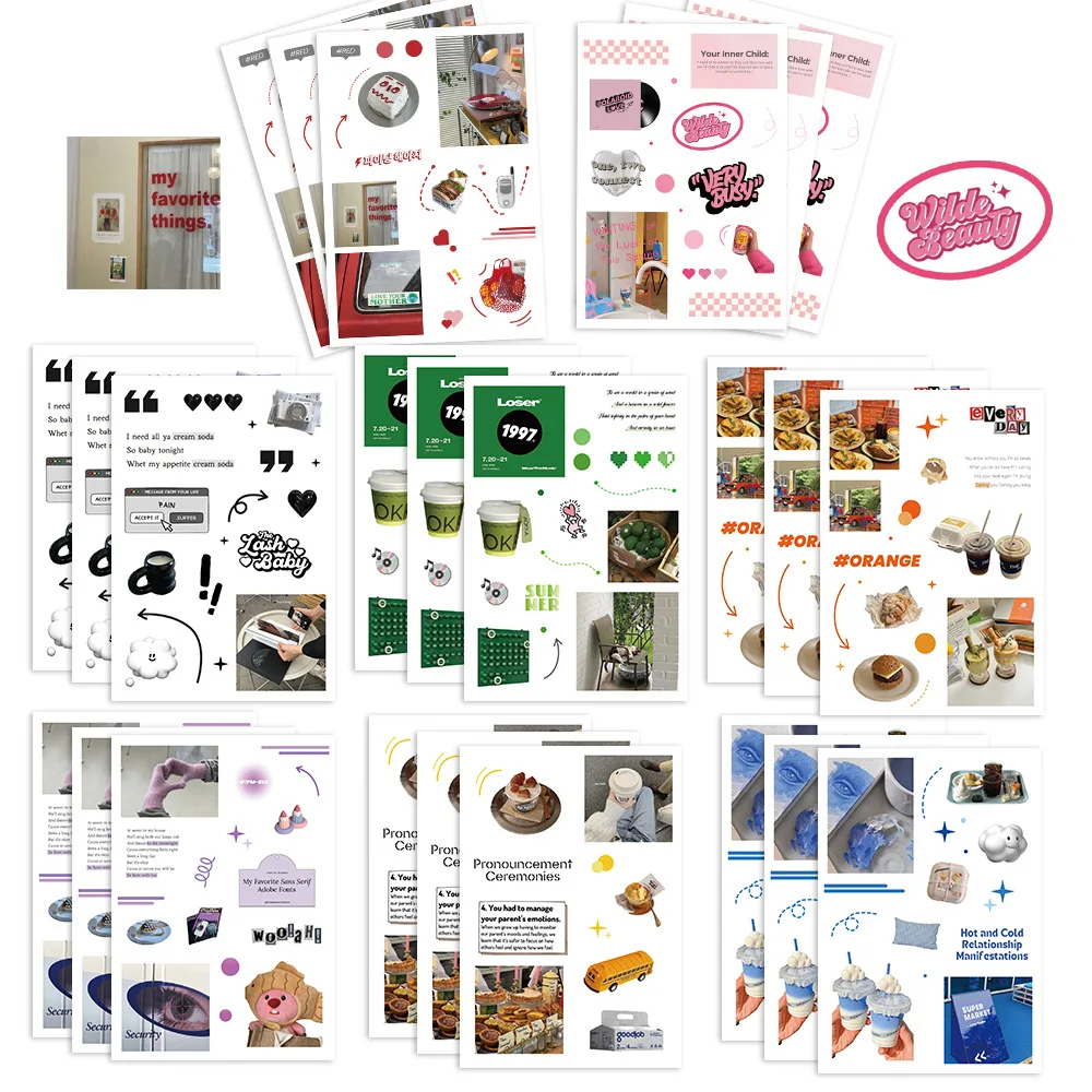 8 листов наклеек в стиле INS милый напиток мультяшный дневник сделай сам