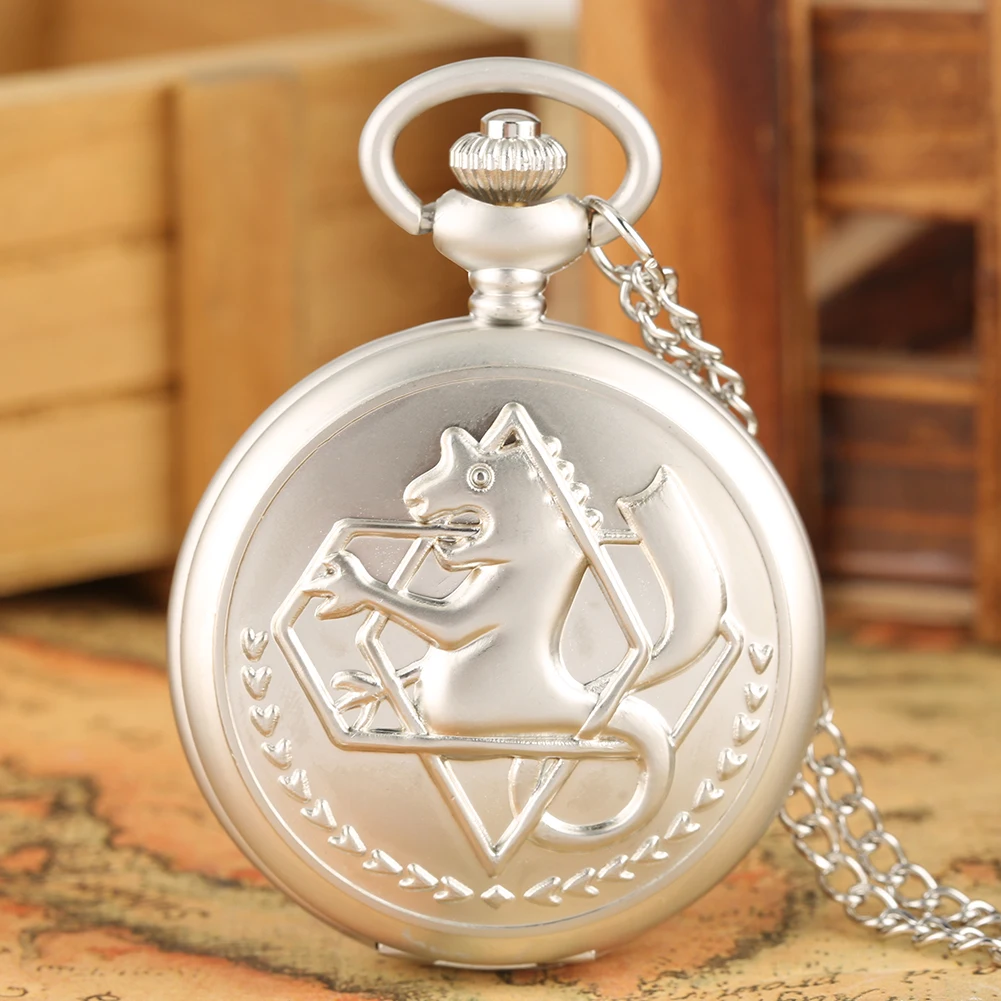 

Роскошные Серебристые полностью Металлические Модные кварцевые карманные часы-брелок Аниме Косплей креативные римские цифры Циферблат Часы на цепочке часы подарки