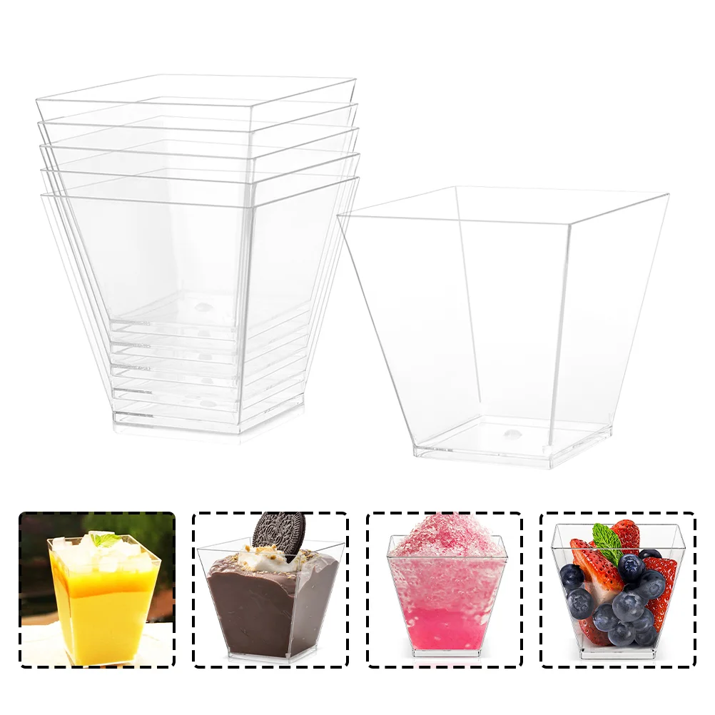 

Cups Dessert Square Oz Cup Yogurt Parfaitappetizer Small Mini Partypudding Mousse Shooter Bowls Serving Ice Cream Containers