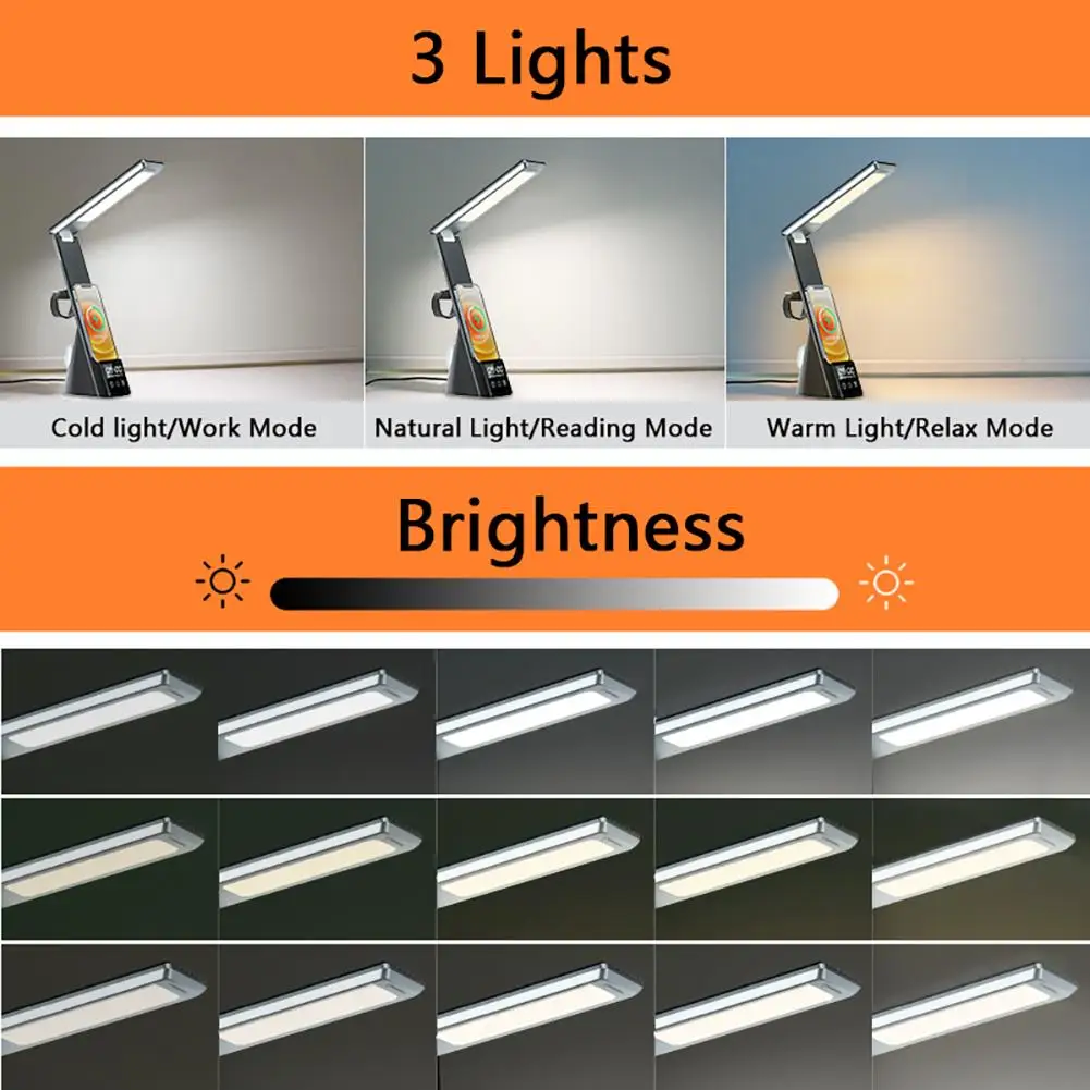 Светодиодная настольная лампа 15 Вт беспроводное зарядное устройство для Iwatch Airpods