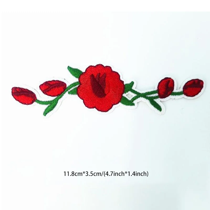 2 шт. патчи с цветком розы вышивка Приклеивание утюгом аппликация для рукоделия