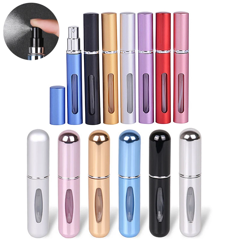 

5ml Mini Portable Travel Refillable Perfume Atomizer Bottle Refill Jars for Spray Scent Pump Case Empty Cosmetic Containers Tool