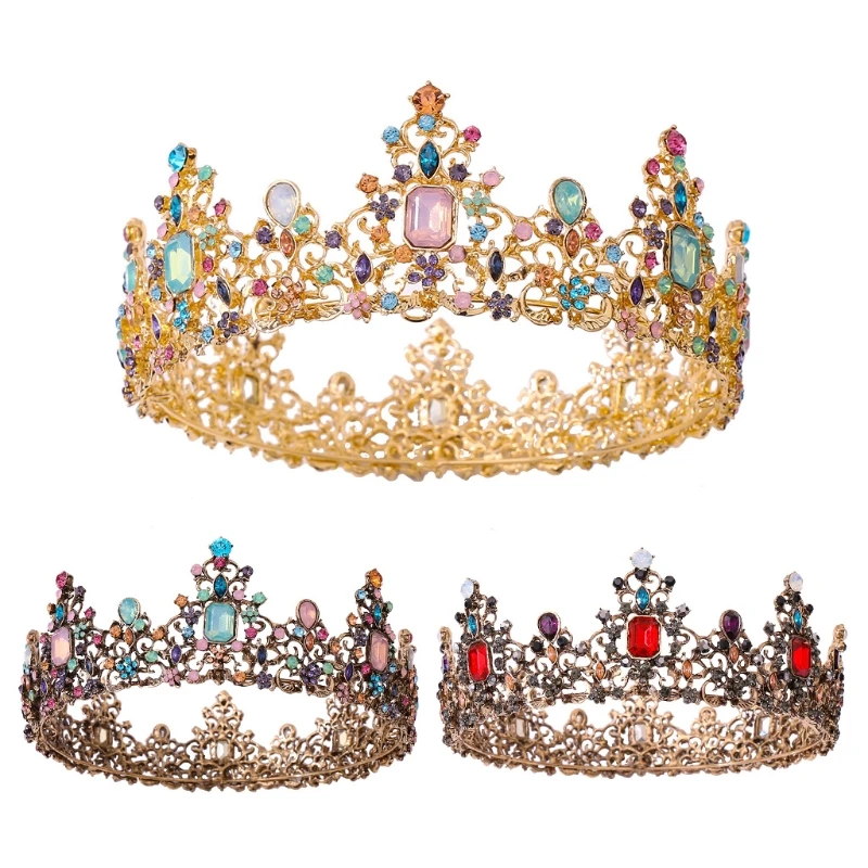 

Women Tiara Vintage Queen Crown for Bridal Princess at Wedding Birthday Party