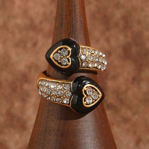 LOVE GREEN LIVE GREEN Винтажные кольца с сердцами из меди