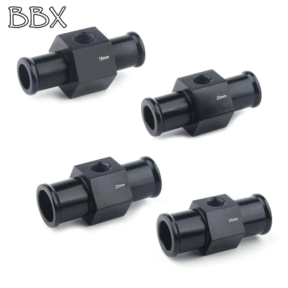 

1Npt 18mm 20mm 22mm 24mm Hose Adapter Water Temp Joint Pipe Sensor Aluminum Black Water Temp Gauge Radiator Temperature