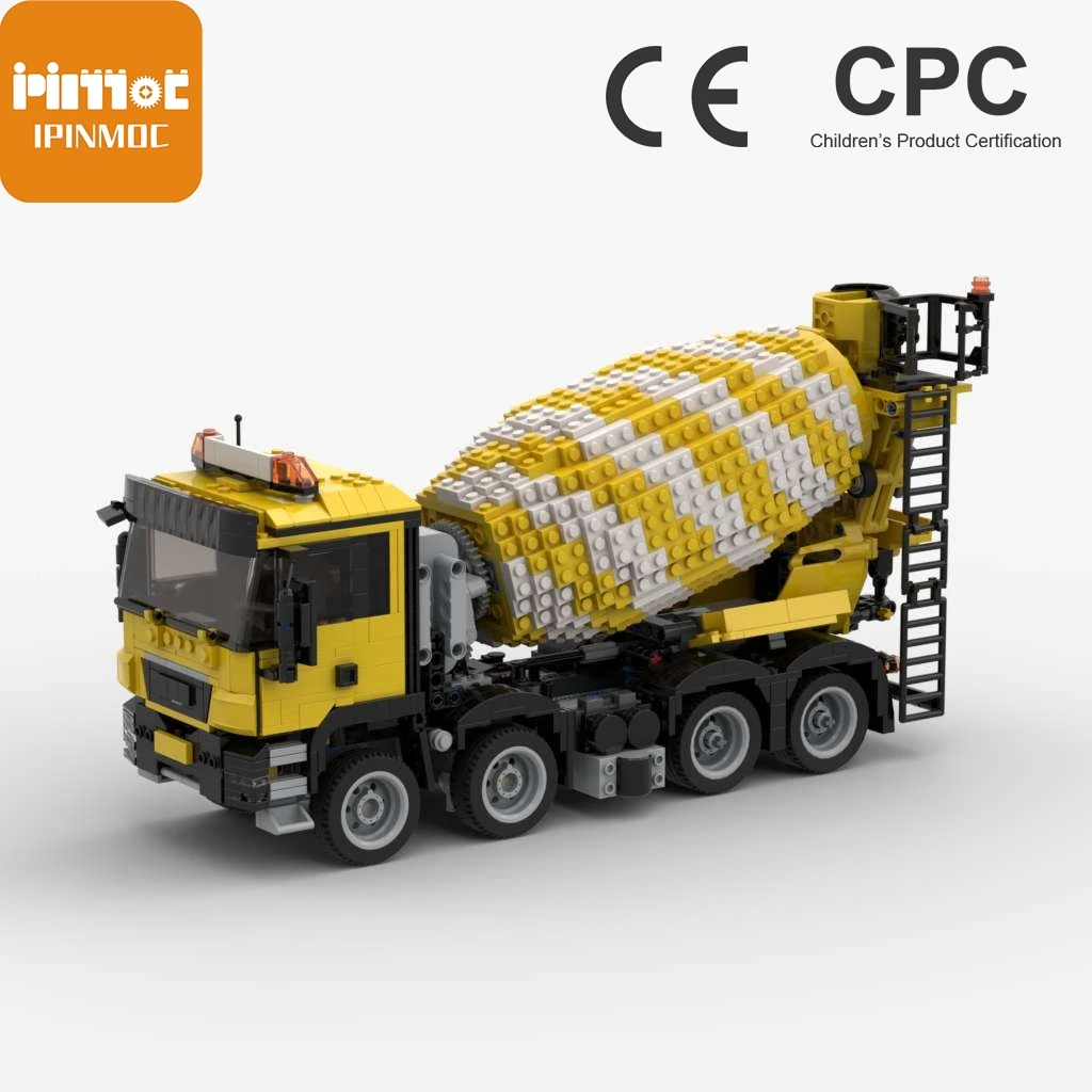 

Moc-1171 Mann TGS 8x4 cement tanker 1511pcs electronic drawing splicing building block technology assembly