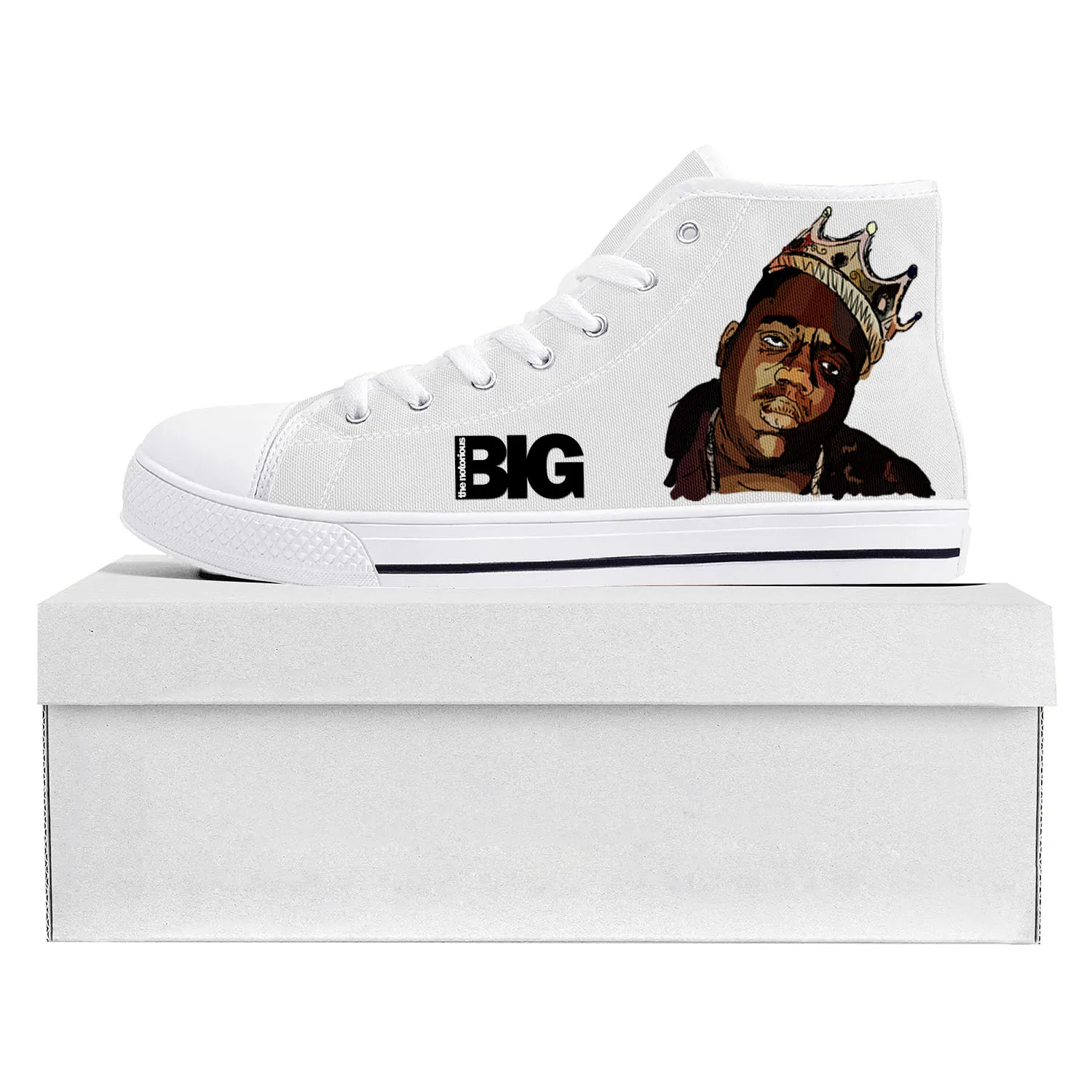 The Notorious B.I.G Rapper Trends High Top High Quality Sneakers Mens Womens Teenager Canvas Sneaker Couple Shoe Custom Shoe