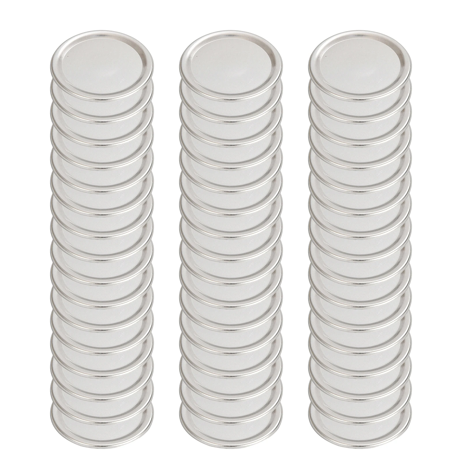 

48pcs Canning Lid Caps Silver 86mm 70mm Coffee Shops Split Type Secure Leakproof Storage Reusable Mason Jar Regular Wide Mouth