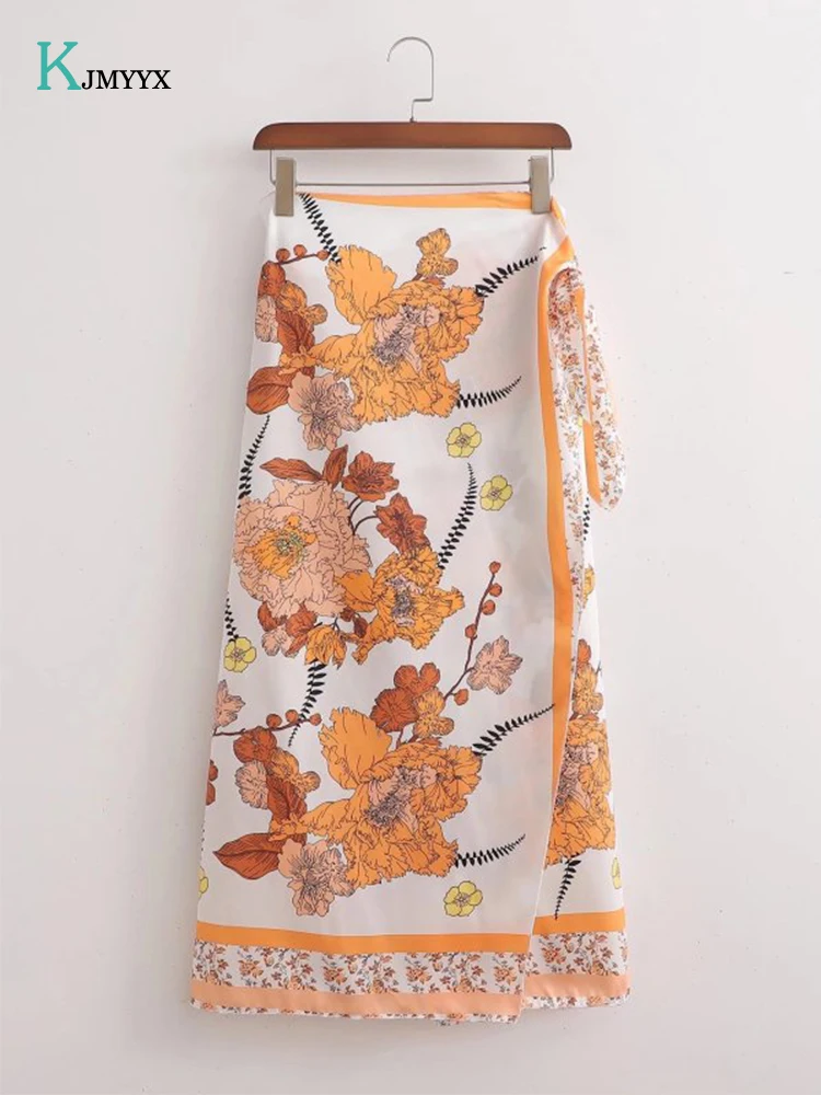 

Женская пляжная юбка с цветочным принтом, летняя сексуальная юбка в стиле бохо, новинка 2022