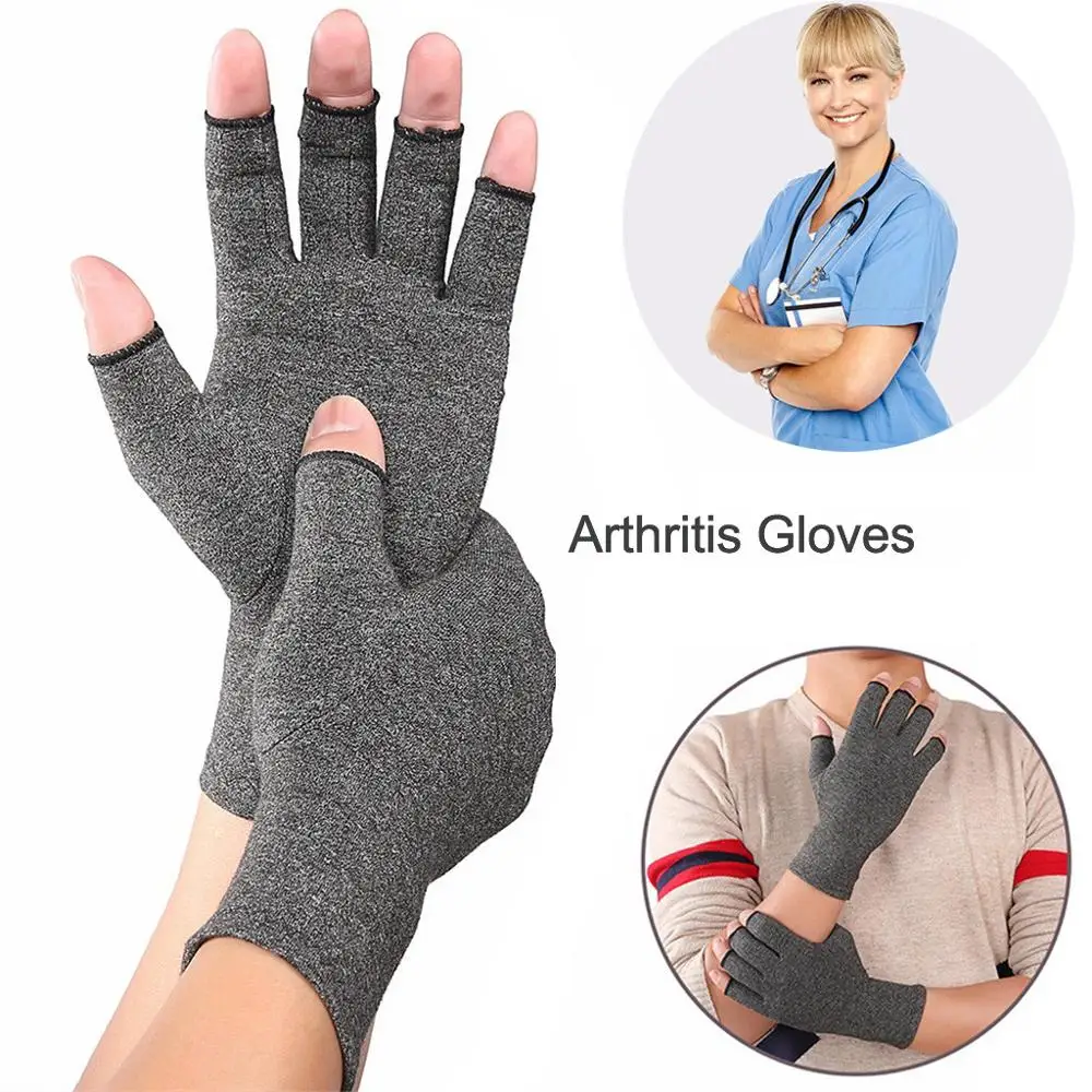

Arthritis Compression Gloves Women Men Fingerless Joint Pain Relief Rheumatoid Osteoarthritis Hand Wrist Therapy Mittens &cx