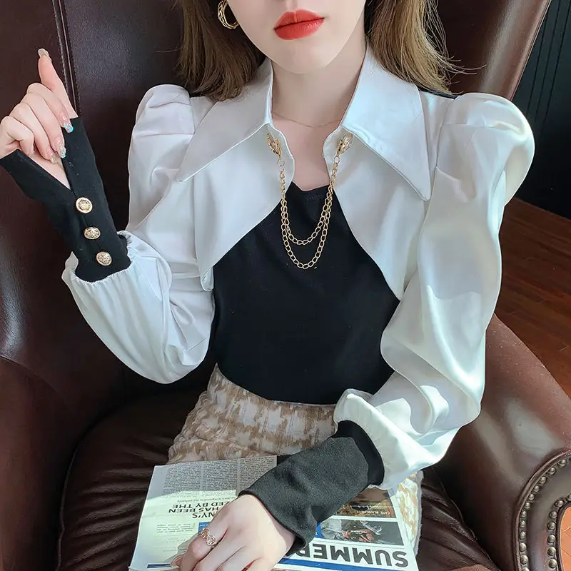 

New Arrival Shirts Female Blouses Vintage Work Casual Tops Blouses Elegant Loose Women Business Shirts 2022 Spring Autumn C119