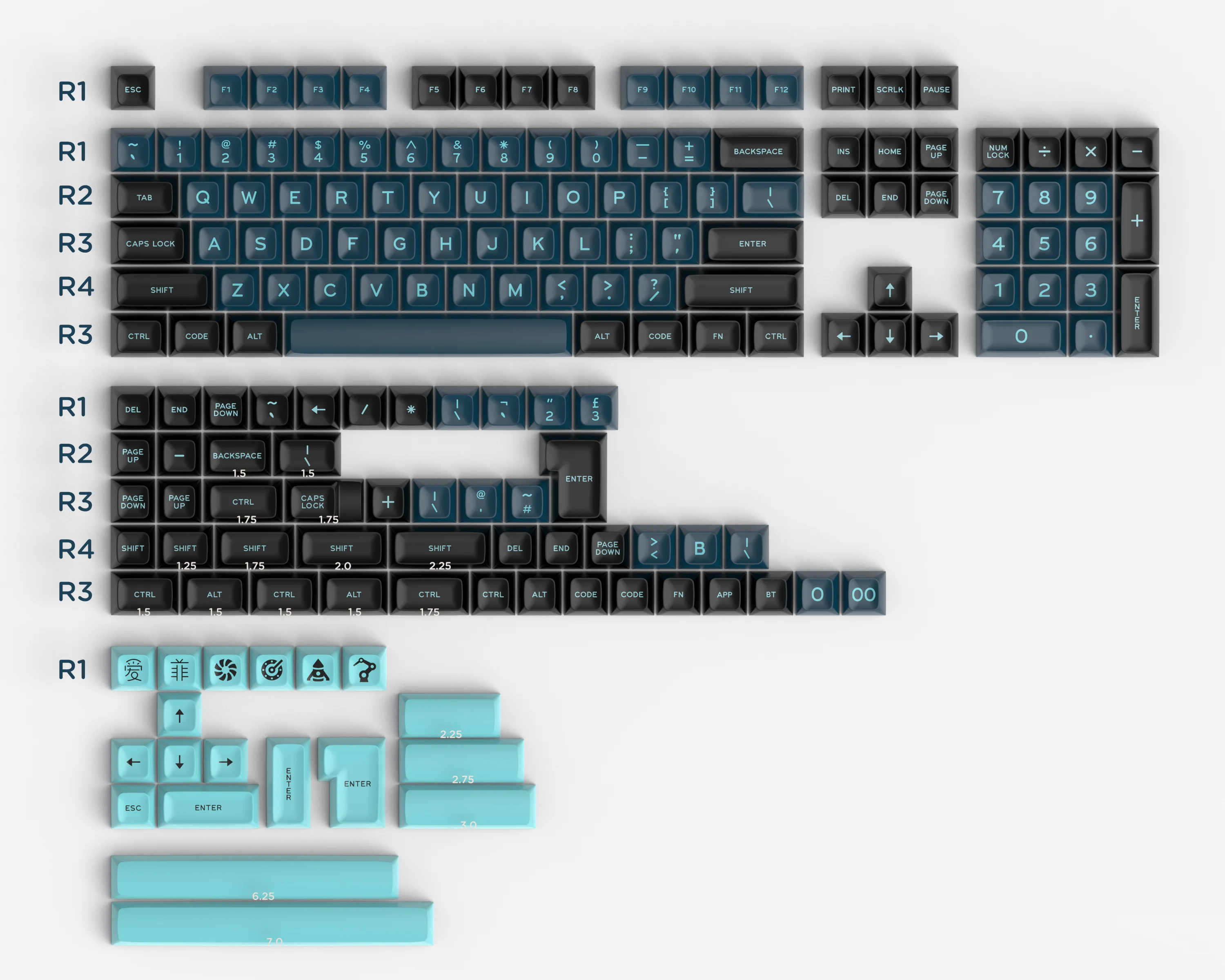 

Клавиатура Механическая Monster Keycap SA Porfile, 172 клавиш, два цвета, для 61/64/68/71/75/87/98/104 2ith