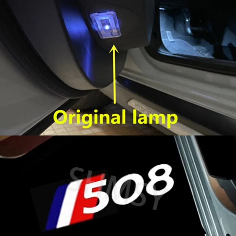 2 шт. приветственное освещение для двери автомобиля Peugeot 508 2010 2011 2012 2013 2015-2014