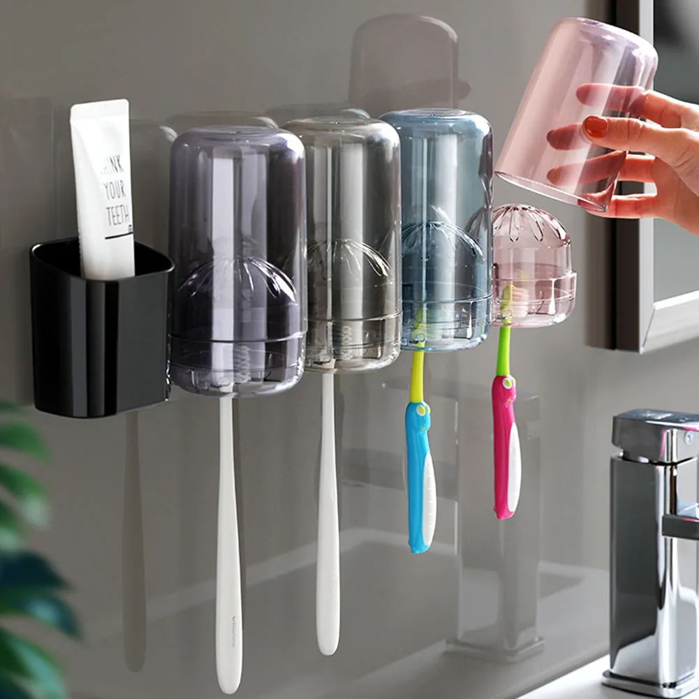

Компактные аксессуары для ванной комнаты, держатель для зубных щеток, кружка для зубов, диспенсер для слива зубной пасты, полка для хранения