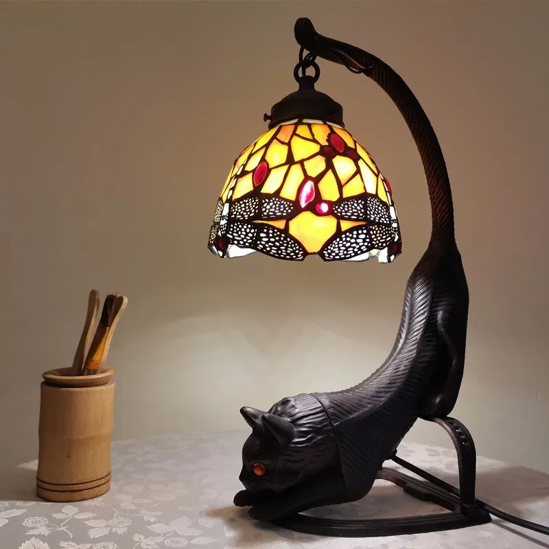 

Creative Cat Animal Shape Children Vintage Hotel Decor LED Desk Night Lamp for Kids