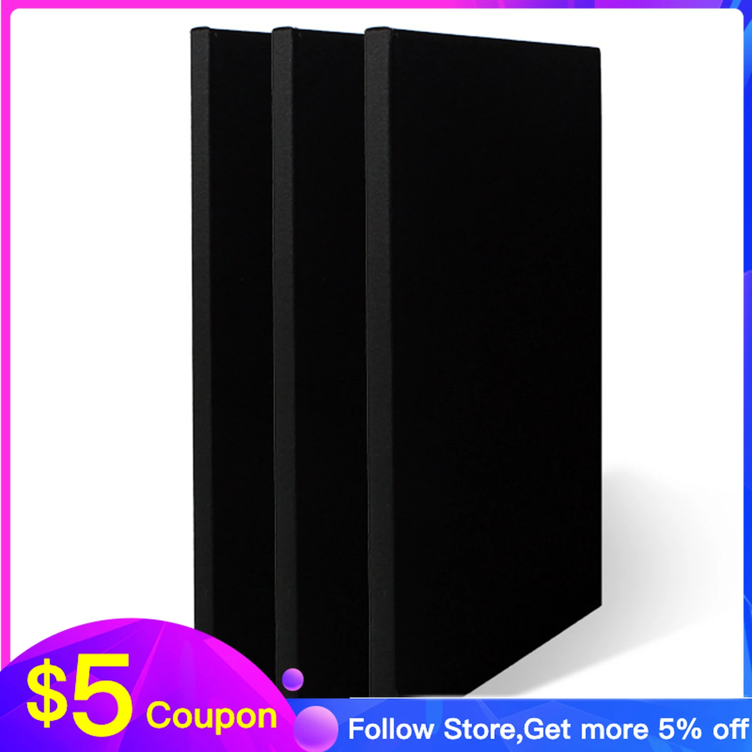 

Black Stretched Canvas for Painting 12x16in Set of 4 Primed 100% Cotton Artist Blank Canvas Boards for Painting, Acrylic Pouring