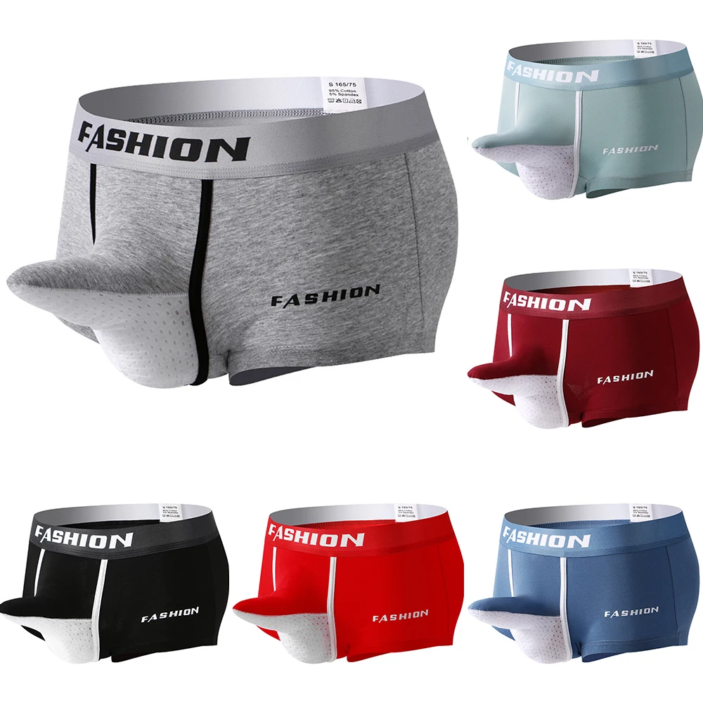 

Cotton Elephant Nose Boxershorts Mens U Pouch Boxer Brief Lingerie Underwear Breathable Panties Swimming Trunks Underpants