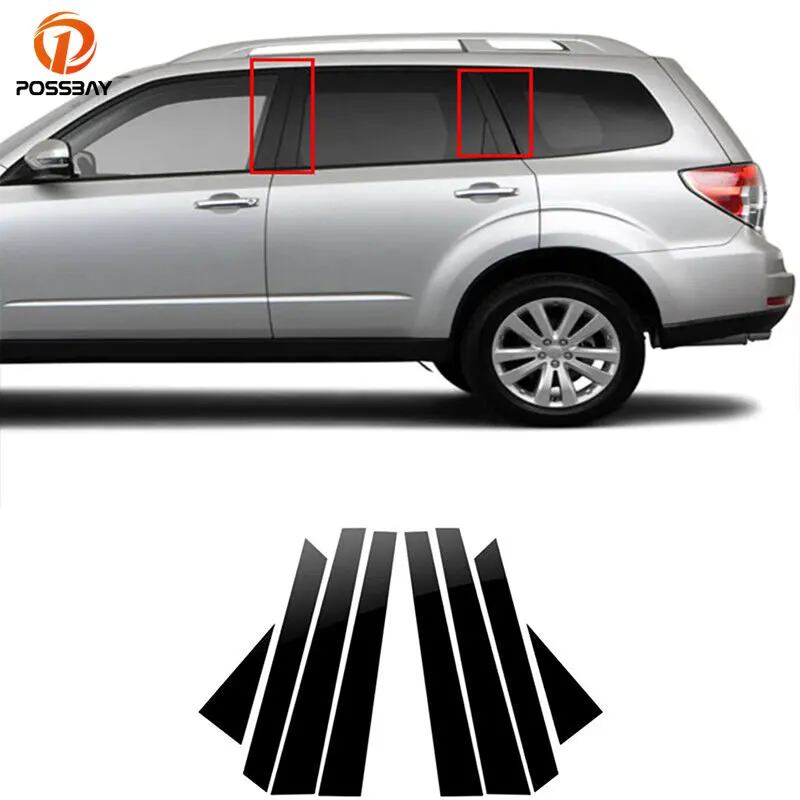 

8Pcs Car Window Pillar Posts Door Trims Cover Sticker Auto Exterior Parts for Subaru Forester 2009 2010 2011 2012