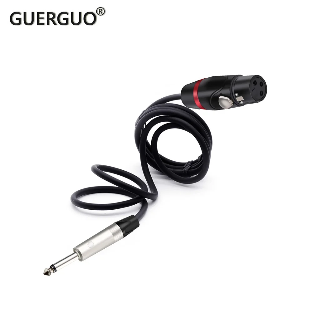 

6,35 мм Серебристый разъем «папа»-«мама» XLR, 3-контактный сбалансированный Соединительный кабель для микрофона, кабель четверти дюйма в XLR для ...