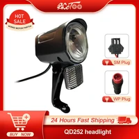 electric bike light qd252 front light 2pin waterproof plug adjustable angle led headlight for ebike or scooter