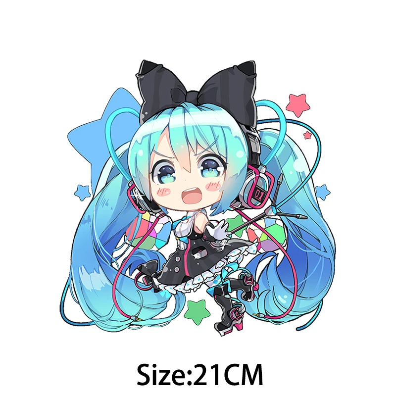 Японские Аниме Хатсуне Мику термоклейкие переводы для одежды брендовые нашивки