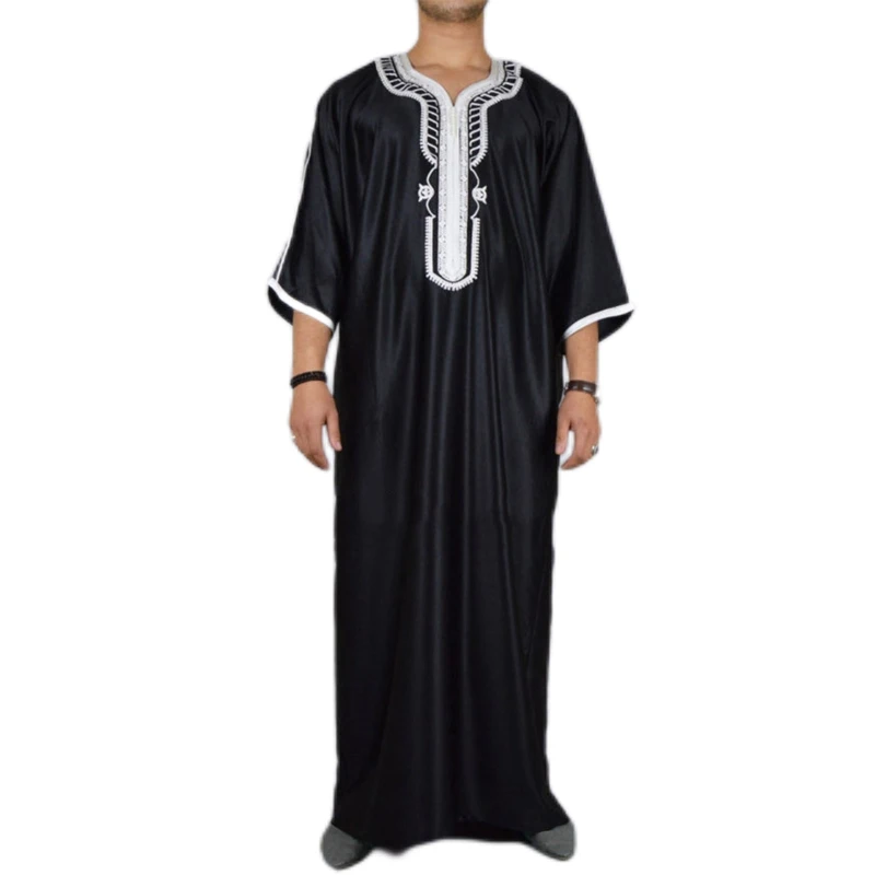 

Мусульманский халат, кафтан, мужская одежда средней длины, мусульманская одежда, дышащая, ИД Ближнего Востока, юбба ТОБ, мусульманское плать...