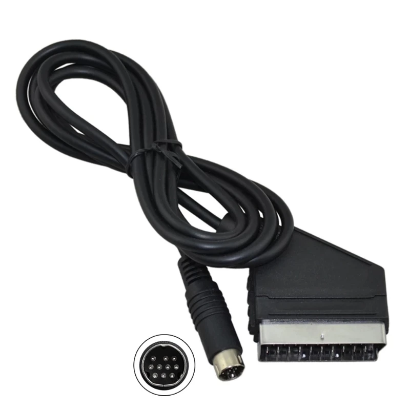 RGB AV Scart кабель Шнур для телевизора для стандартных PAL, NTSC консолей черного цвета