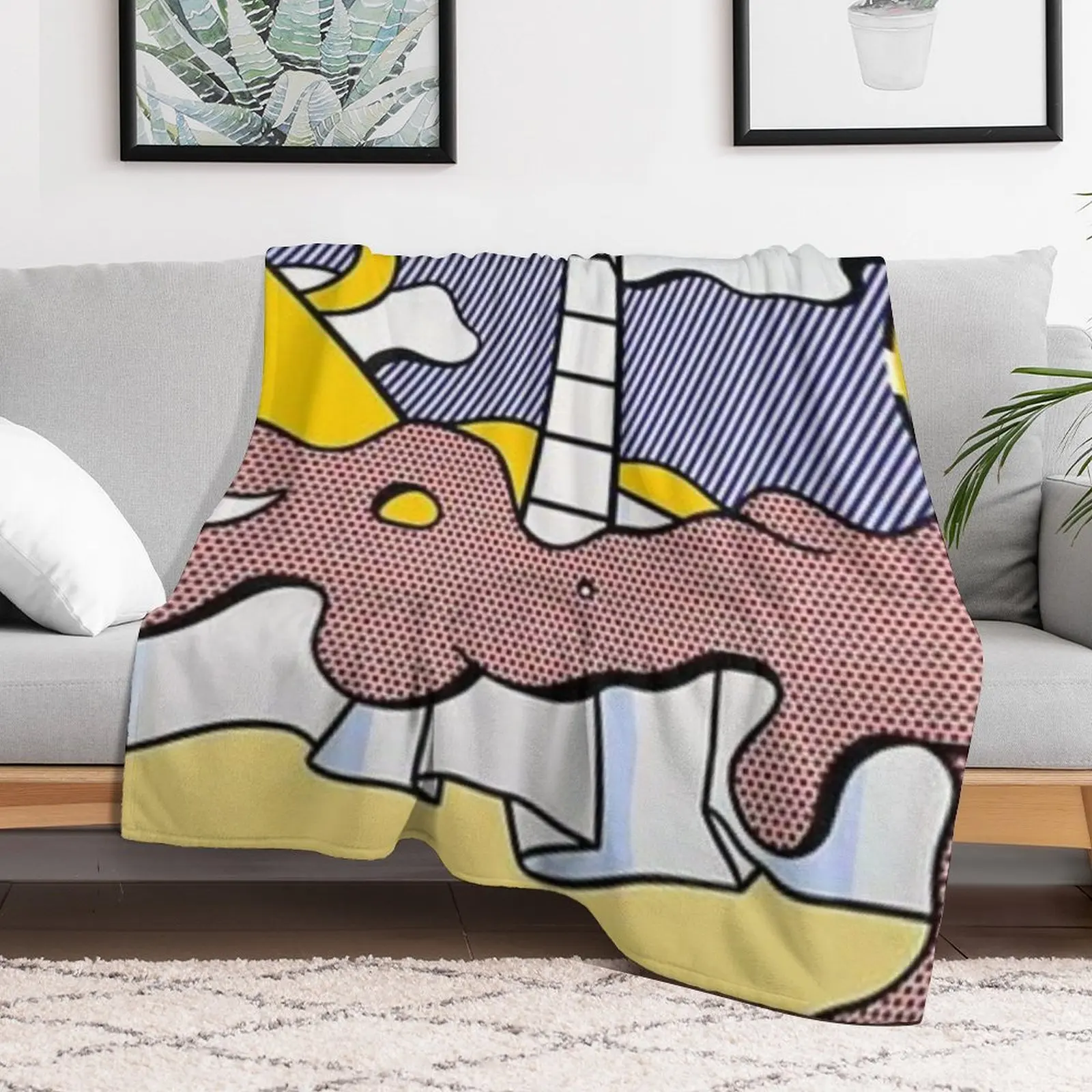 Одеяло телесного цвета на пляже by roy lichtenstein дорожные теплые зимние одеяла